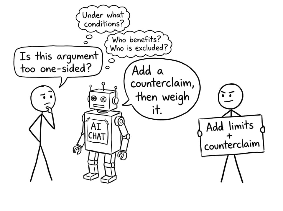 AI Chat prompts for balanced evaluation