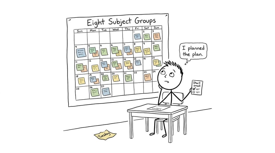 XKCD-style comic of an MYP student who planned the plan