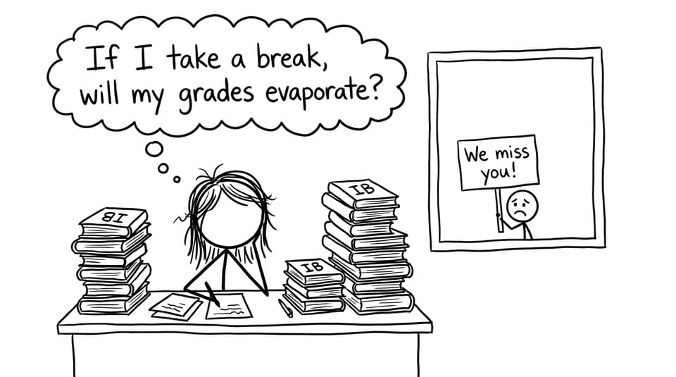 A teen in an IB bubble comic