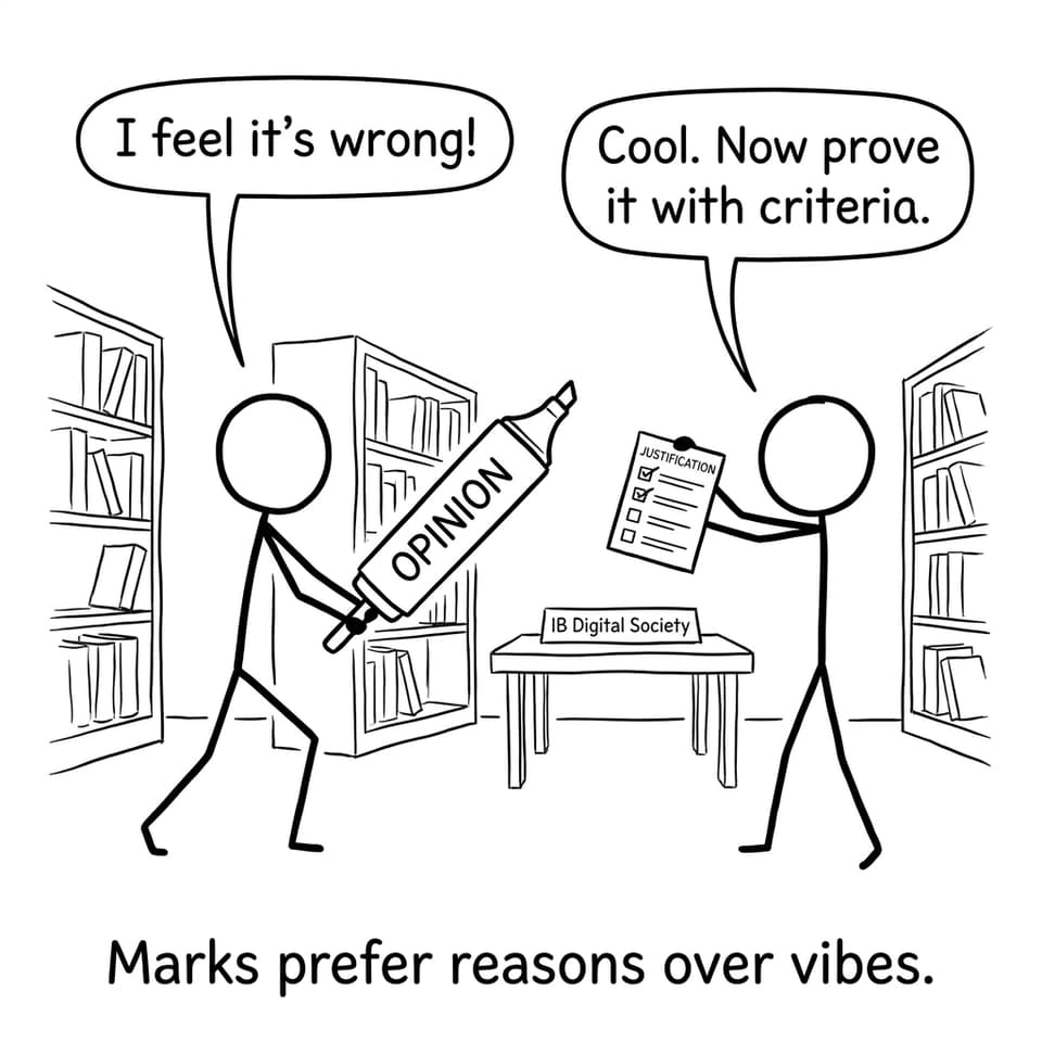Marks prefer reasons over vibes.