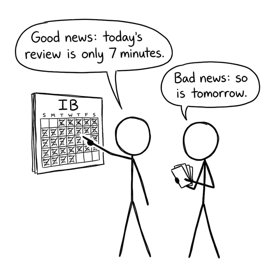 Spaced repetition calendar joke
