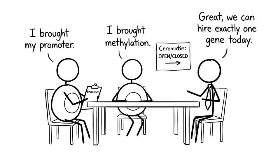 Transcription factors job interview comic