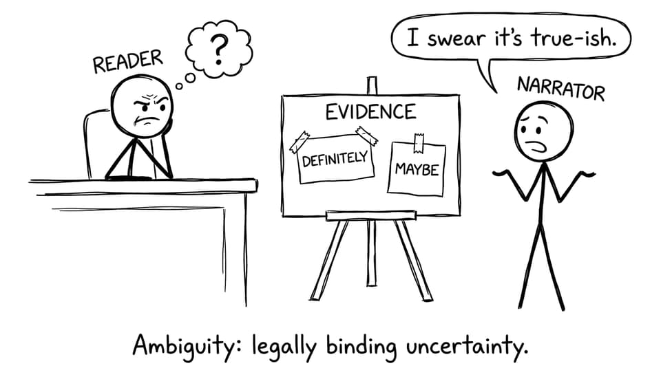 Courtroom where ambiguity is evidence