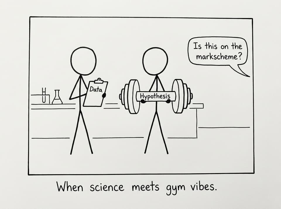 Lab meets gym vibes comic