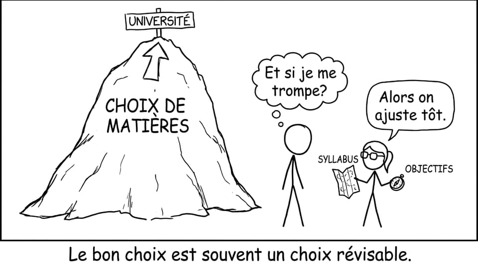 La montagne du choix de matières