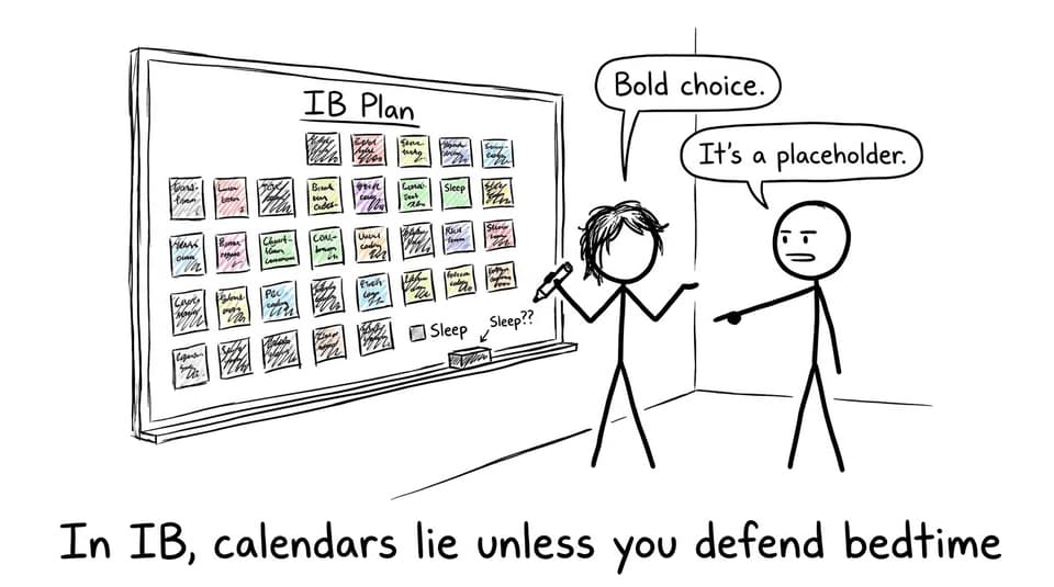 In IB, calendars lie unless you defend bedtime