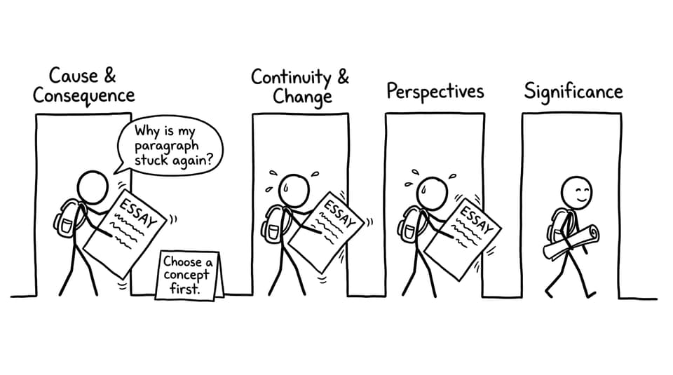 Four doors concept hallway comic