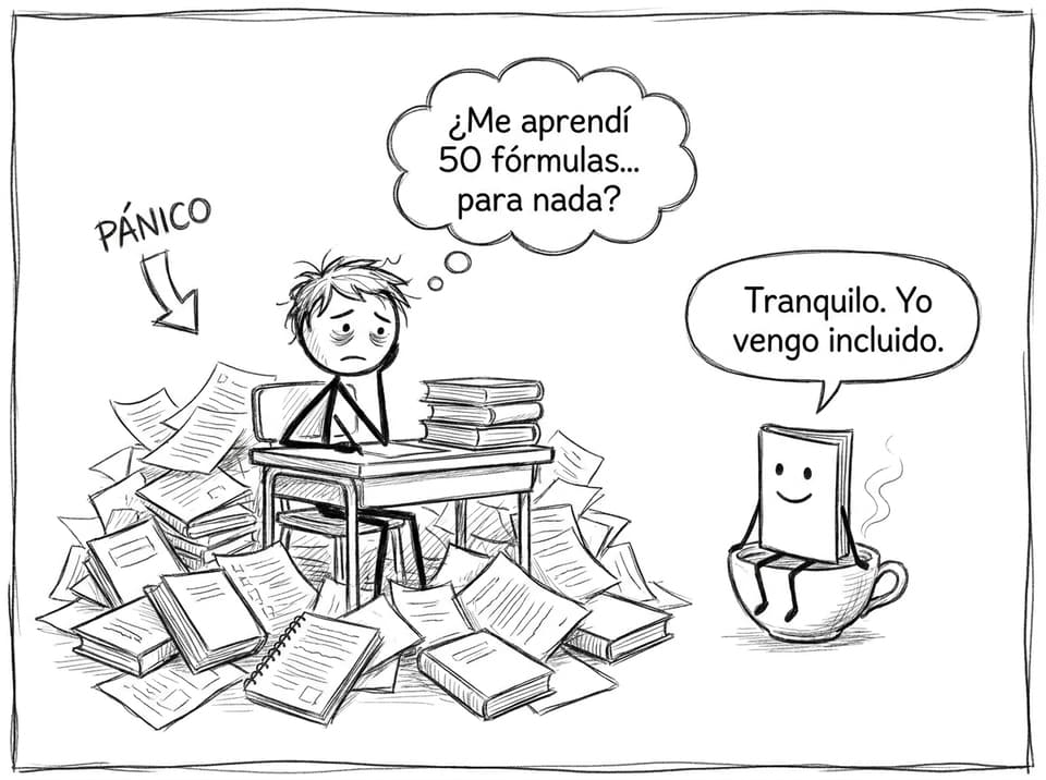 Estudiante vs cuadernillo en la víspera