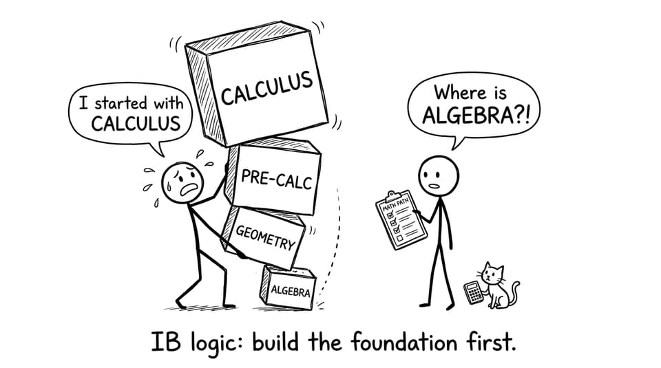 Comic about building math in the wrong order