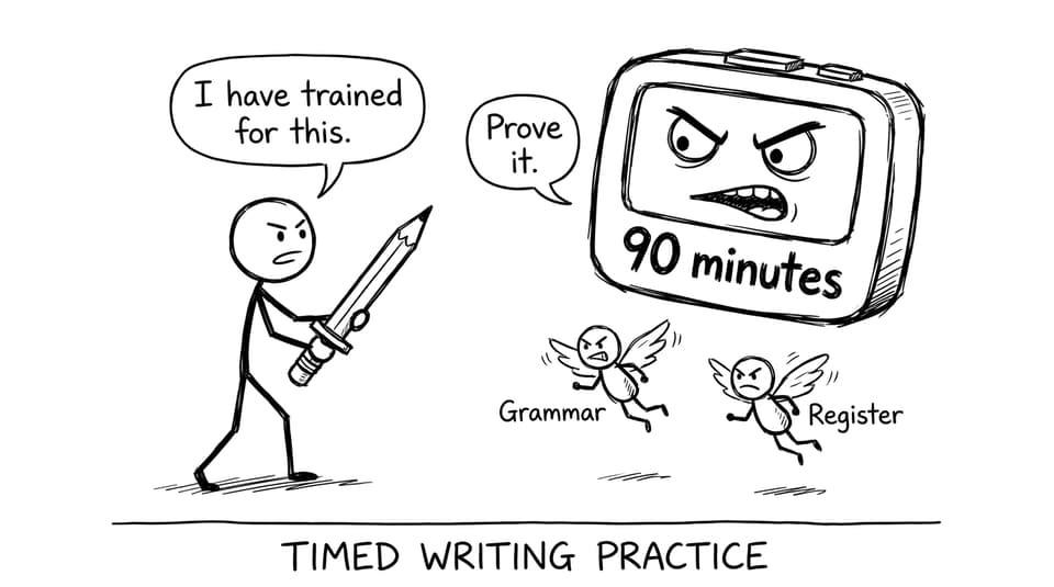 Timed writing boss fight