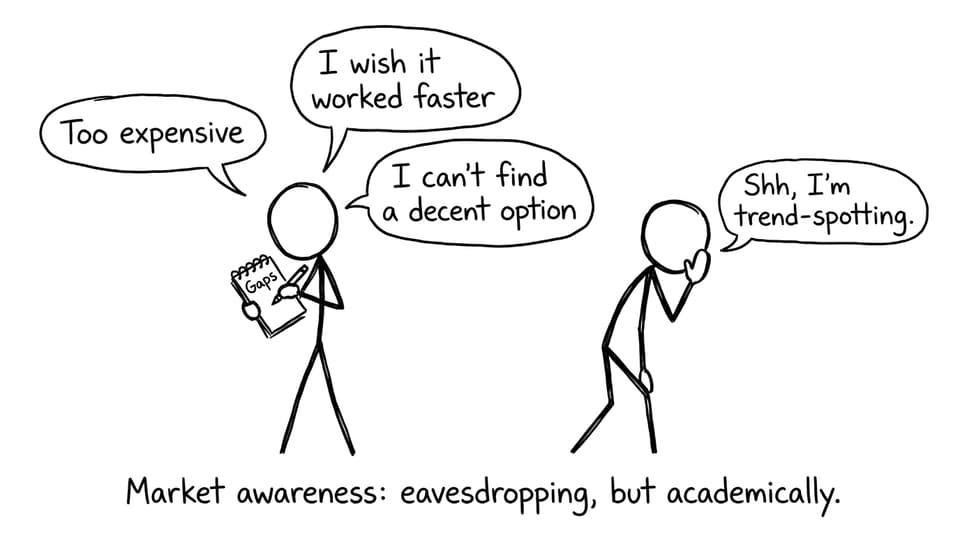 Market awareness trend-spotting joke