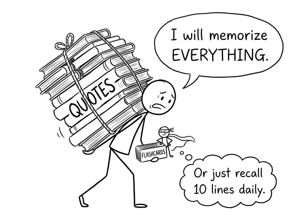 Flashcards vs a mountain of quotes