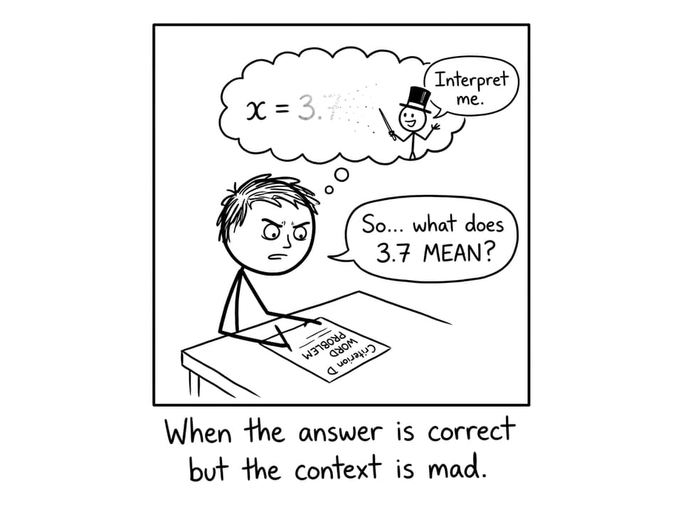 Criterion D forces you to explain what the number means