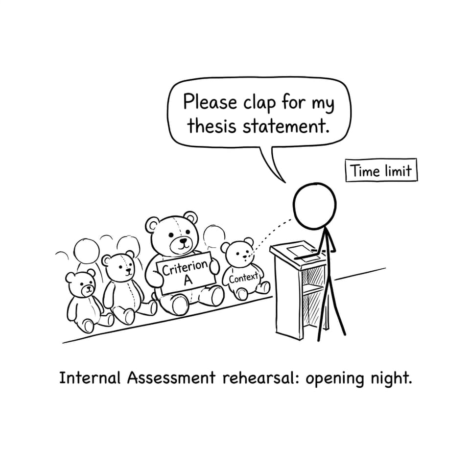 Internal Assessment rehearsal: opening night.