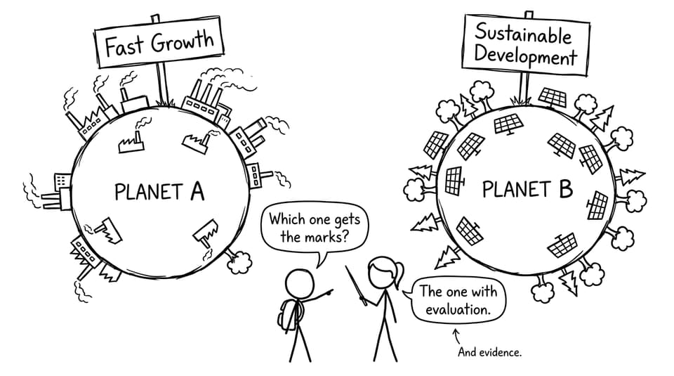 Sustainable vs fast growth planets comic