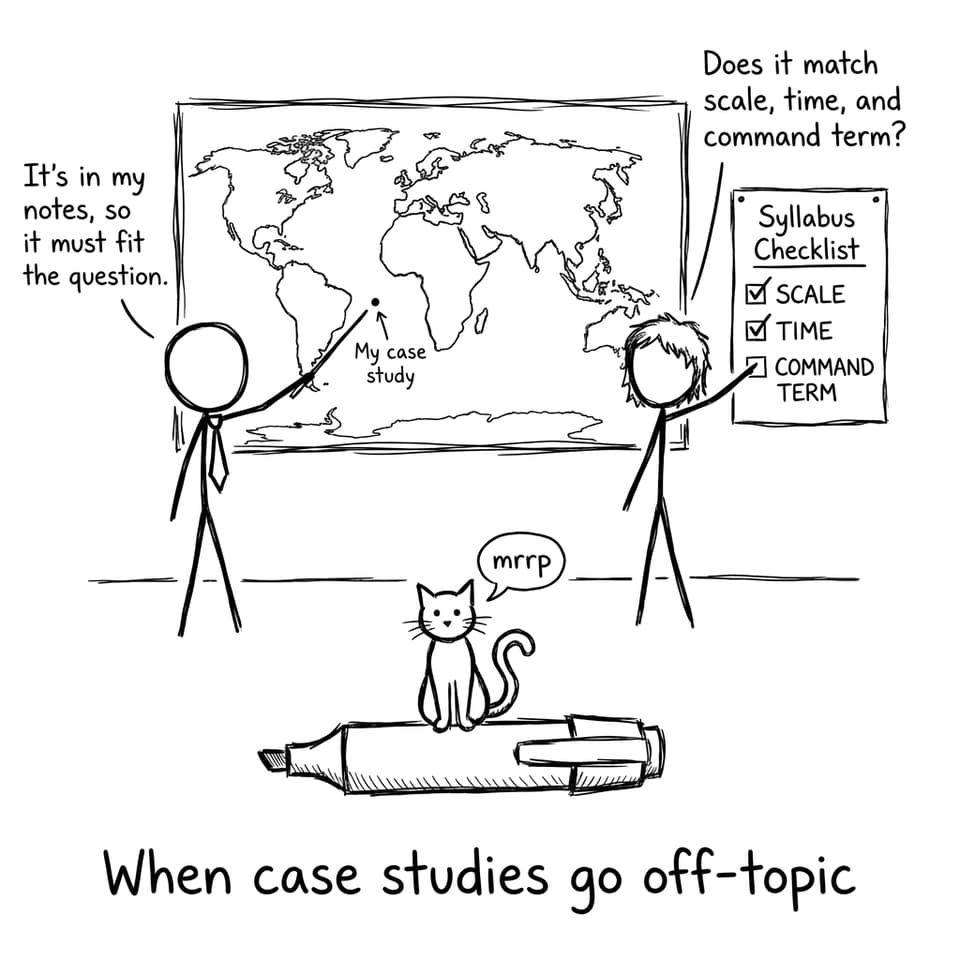 A world map argument about whether a case study fits the question