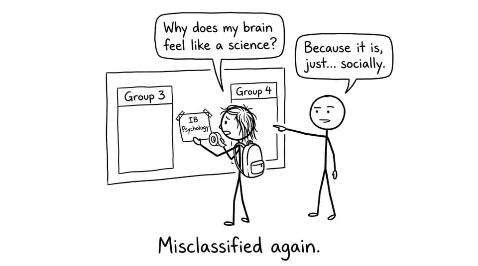 IB Psychology between Group 3 and Group 4 comic