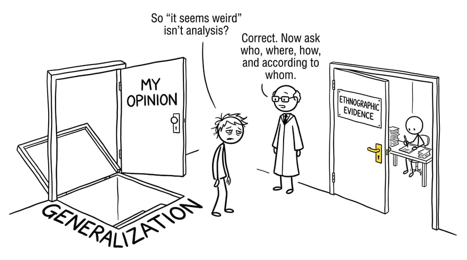 An anthropology student discovers that personal reactions are not ethnographic analysis