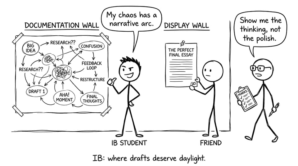 IB documentation vs display wall comic