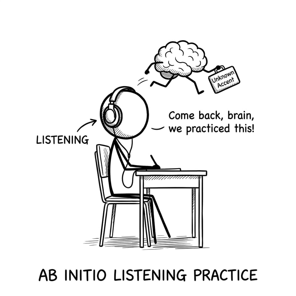 Listening practice brain running away