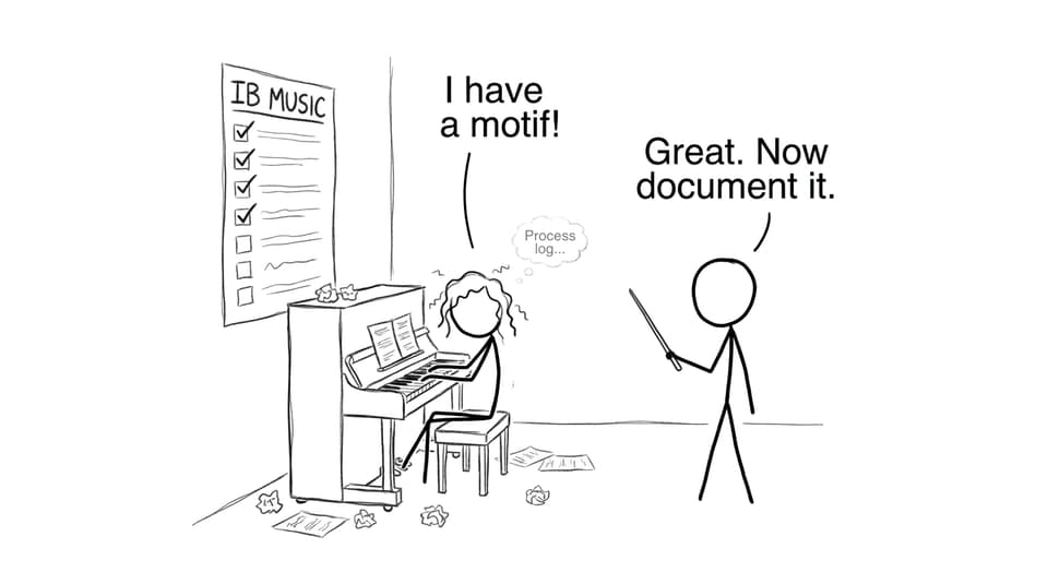IB Music motif and process log comic