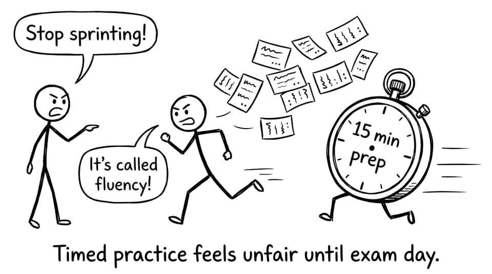 Timed prep chases the student