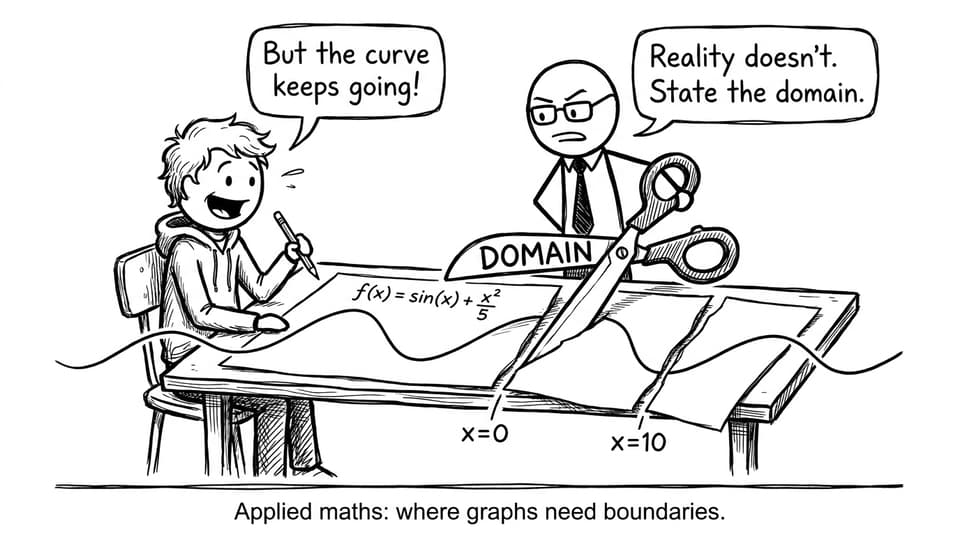 A proctor cuts a graph with scissors labeled DOMAIN
