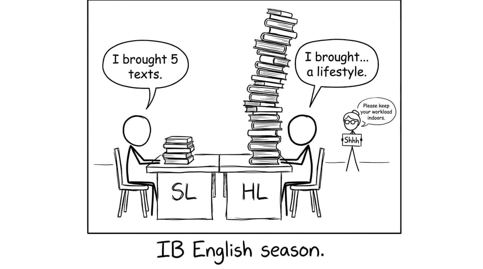 SL vs HL book stack joke