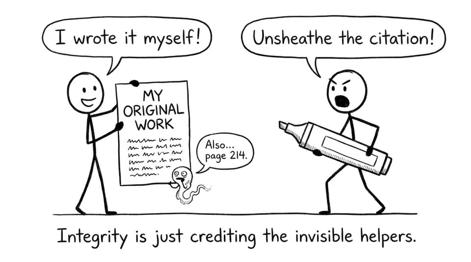 A funny comic about citations as invisible helpers
