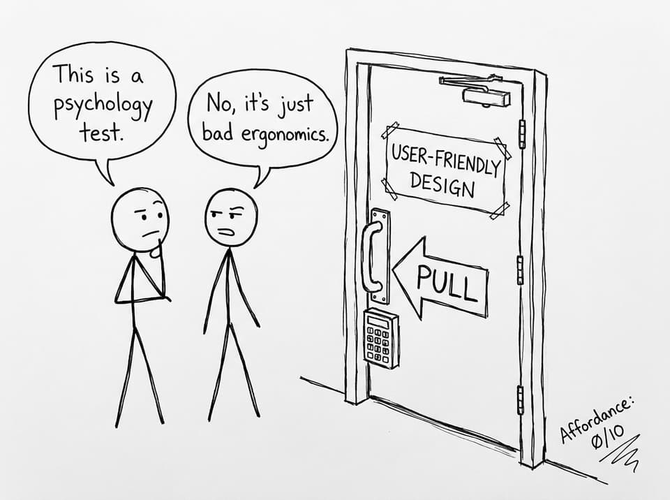 Bad door affordance comic
