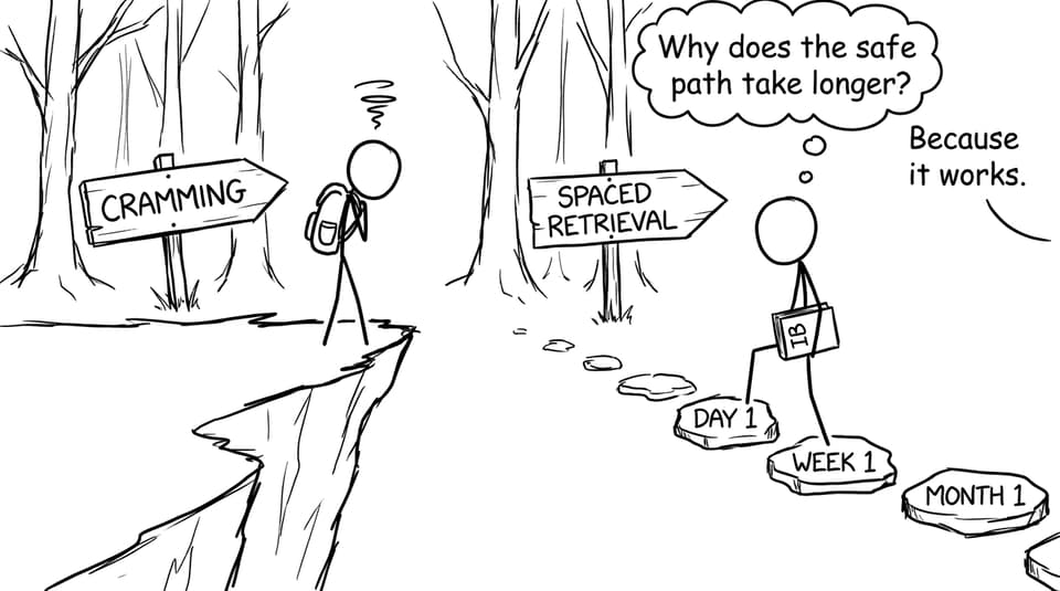 Spaced retrieval path comedy