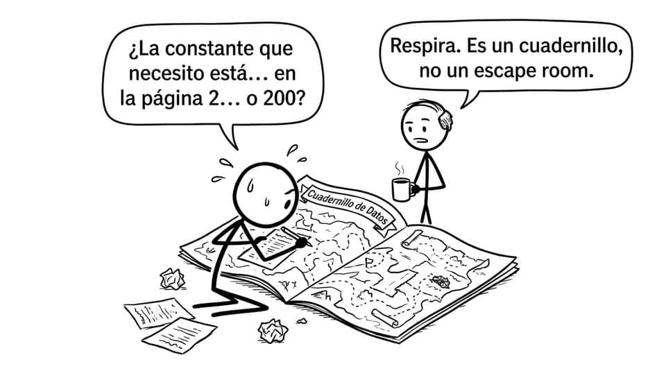 Estudiante y cuadernillo como mapa