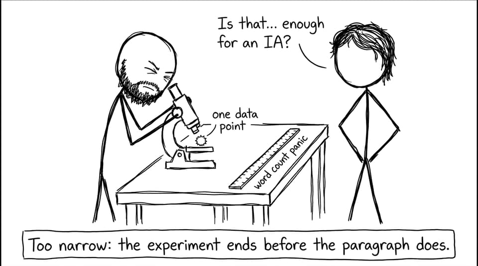 Student looking at one data point under microscope
