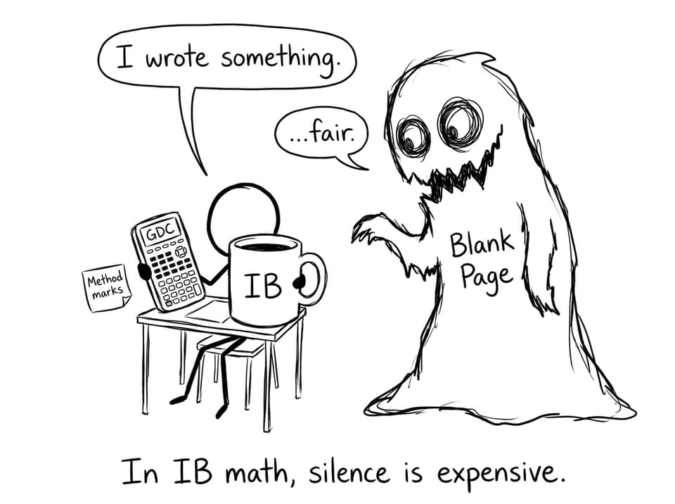 In IB math, silence is expensive.