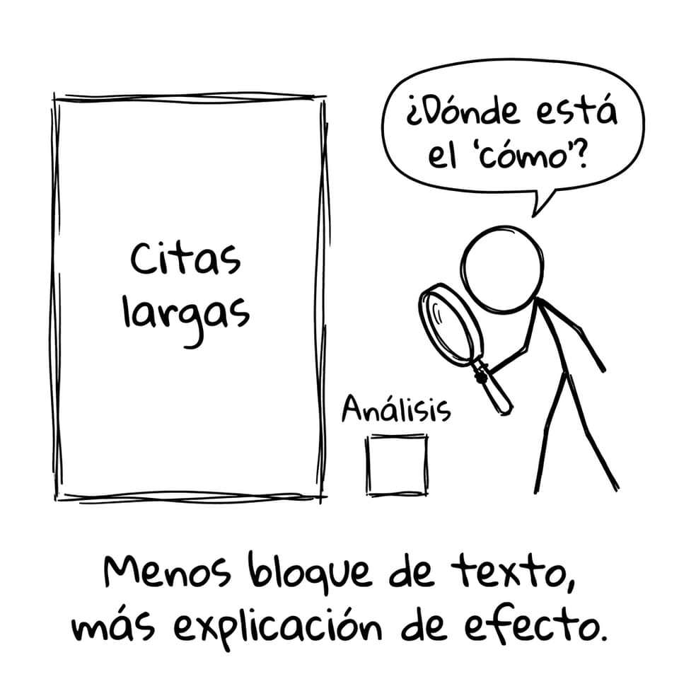 Citas largas vs análisis