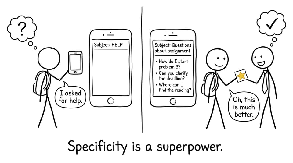Specificity is a superpower email gag