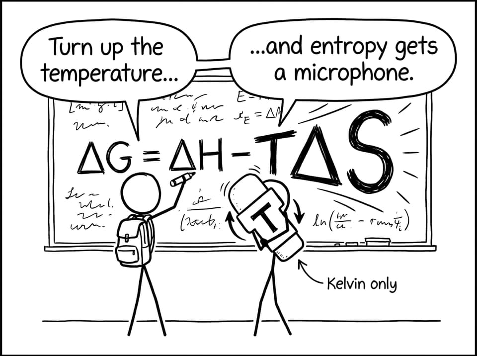 Temperature turns up entropy XKCD comic