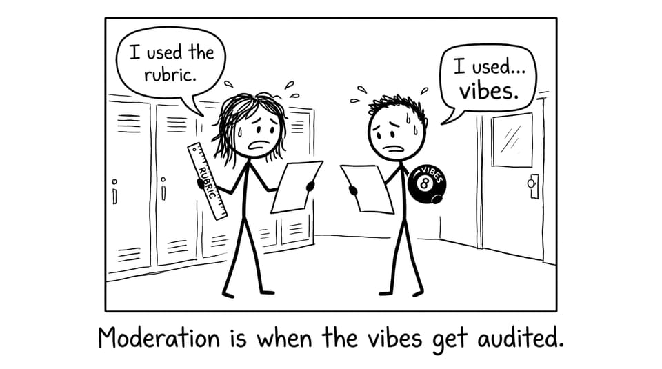 Students comparing rubric vs vibes