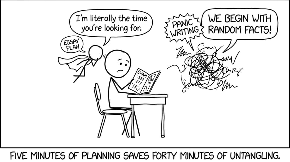 A student meets Essay Plan vs Panic Writing