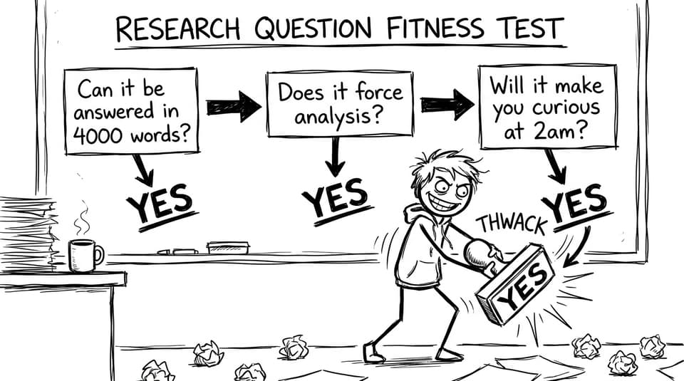 Research Question Fitness Test flowchart