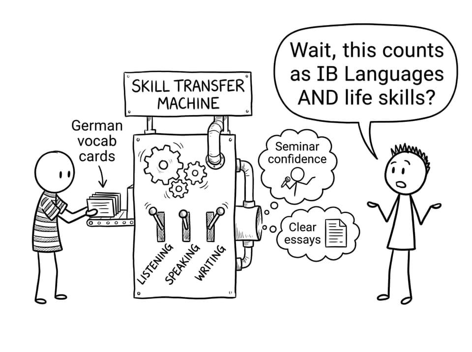 Skill transfer machine turns vocab cards into seminar confidence
