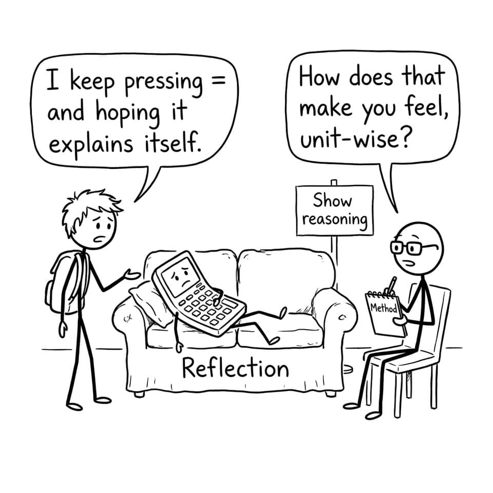 A calculator in therapy discussing “unit-wise” feelings