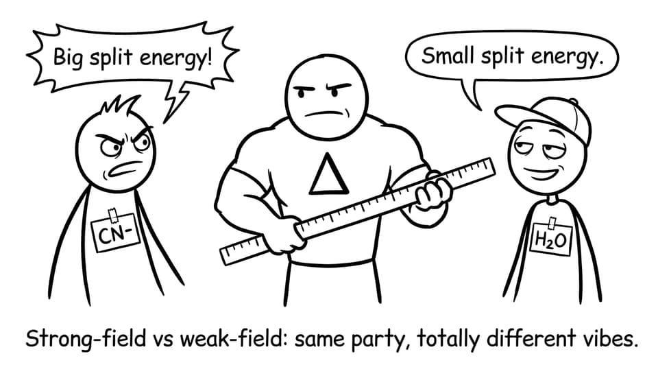 Strong-field vs weak-field ligand party joke