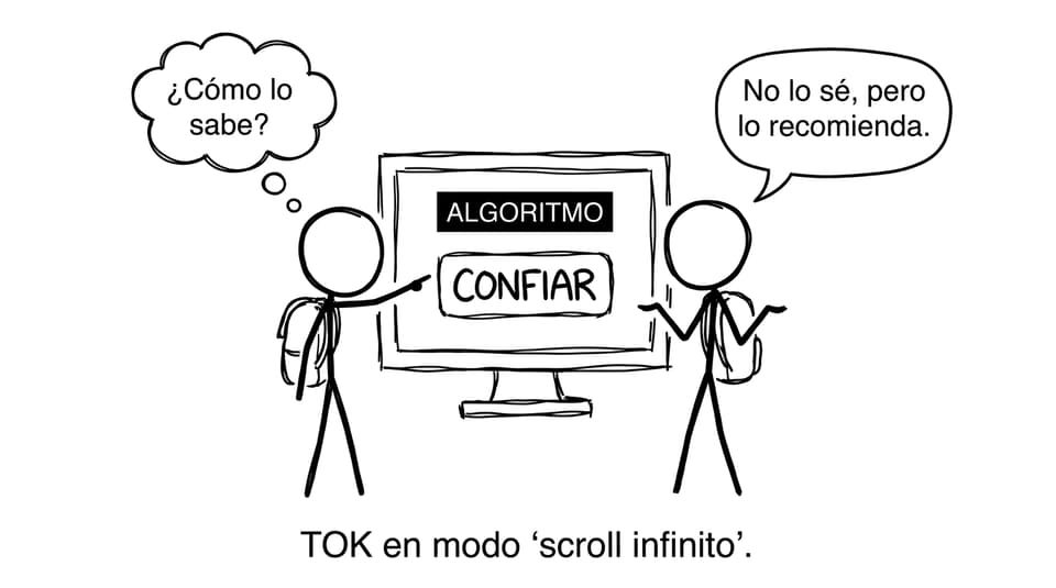 Dos estudiantes y el algoritmo recomendador