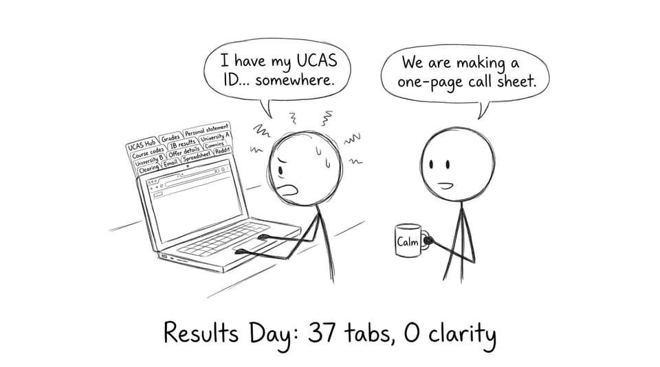 IB student with 37 tabs open on results day