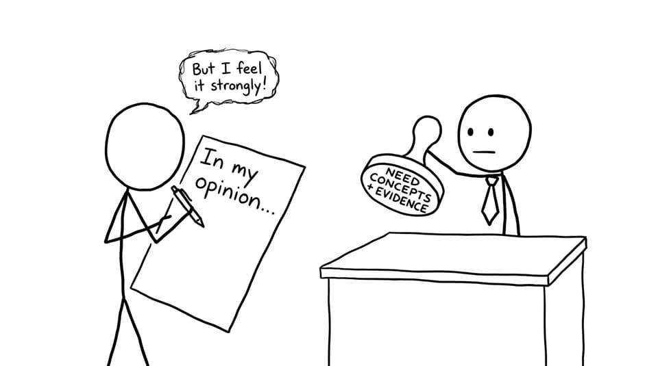 Opinion-only answer gets rejected stamp