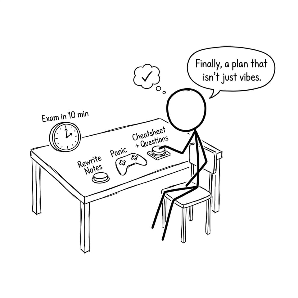 Exam prep button choice