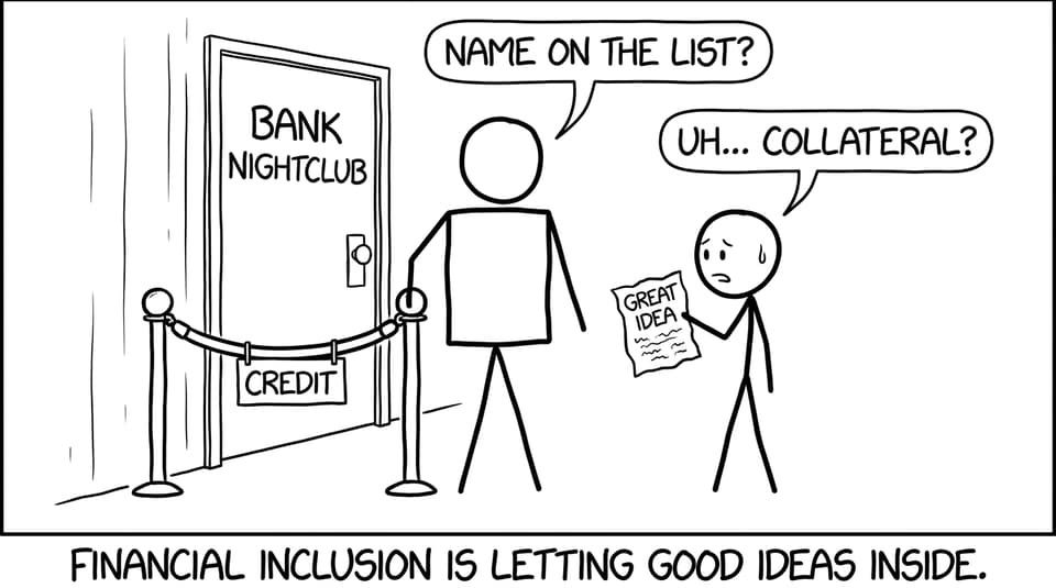 Financial inclusion bouncer comic