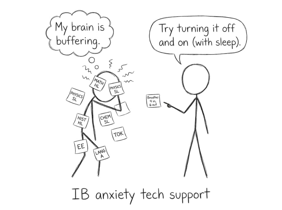 IB anxiety tech support comic