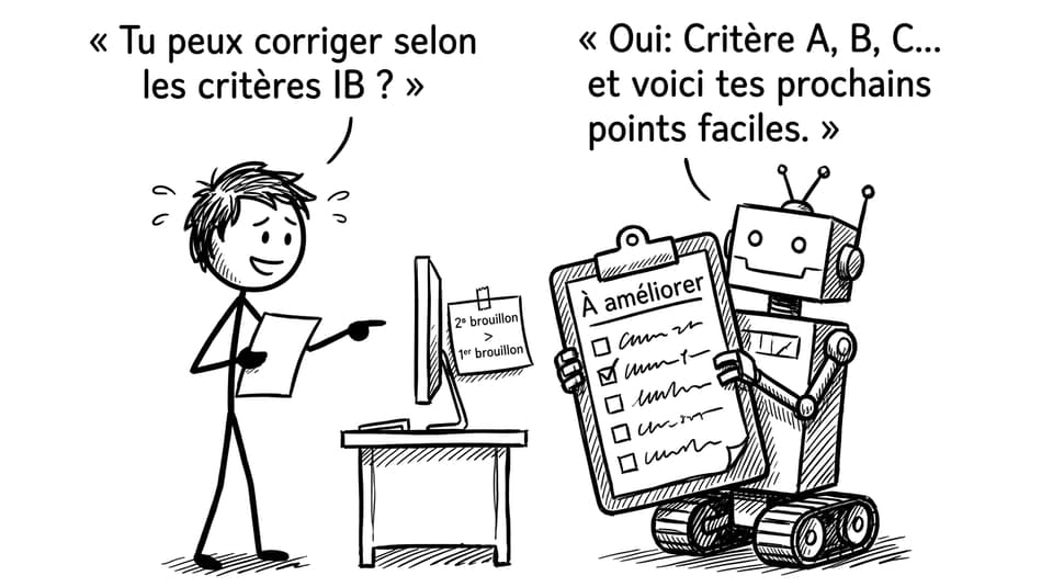 Robot correcteur et checklist de critères